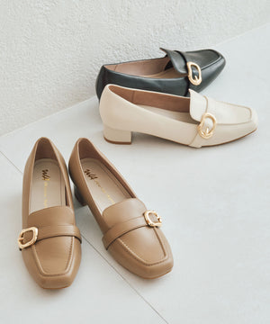 バックルベルトヒールローファー/52113