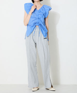 配色バックル柔らかフラットパンプス/52118