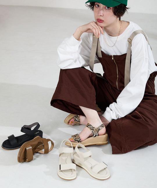 【新色追加】ワンベルトクッションウエッジサンダル/52205