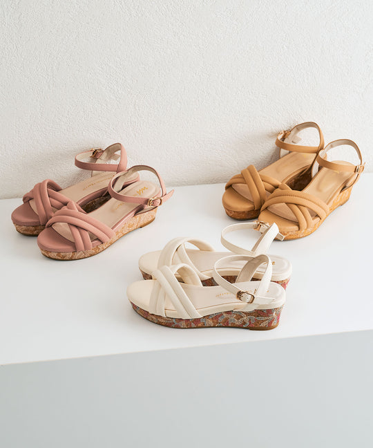 パデットクロスコルクウエッジサンダル/52212