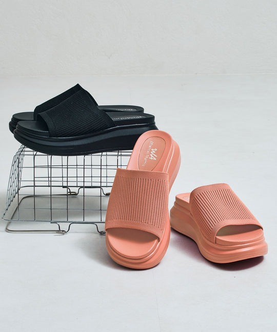 厚底ニットミュールサンダル/52215