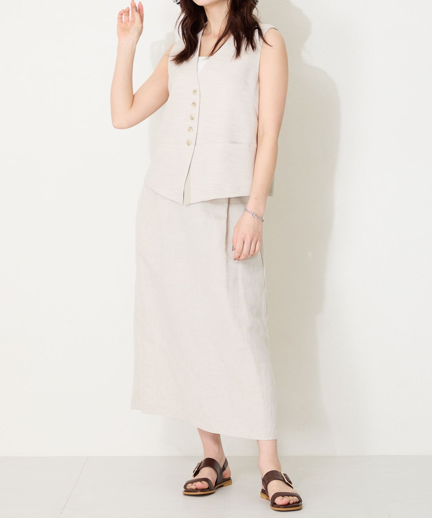 ベルトバックルフラットサンダル/52217