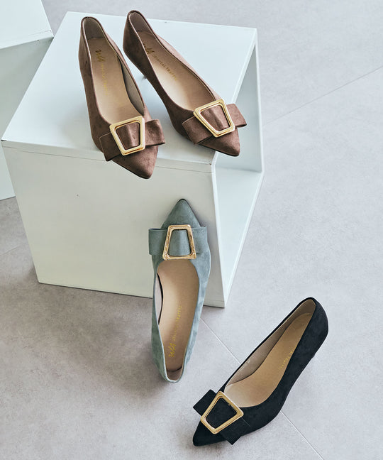 【カタログ掲載アイテム】2wayリボンモチーフヒールパンプス/52312