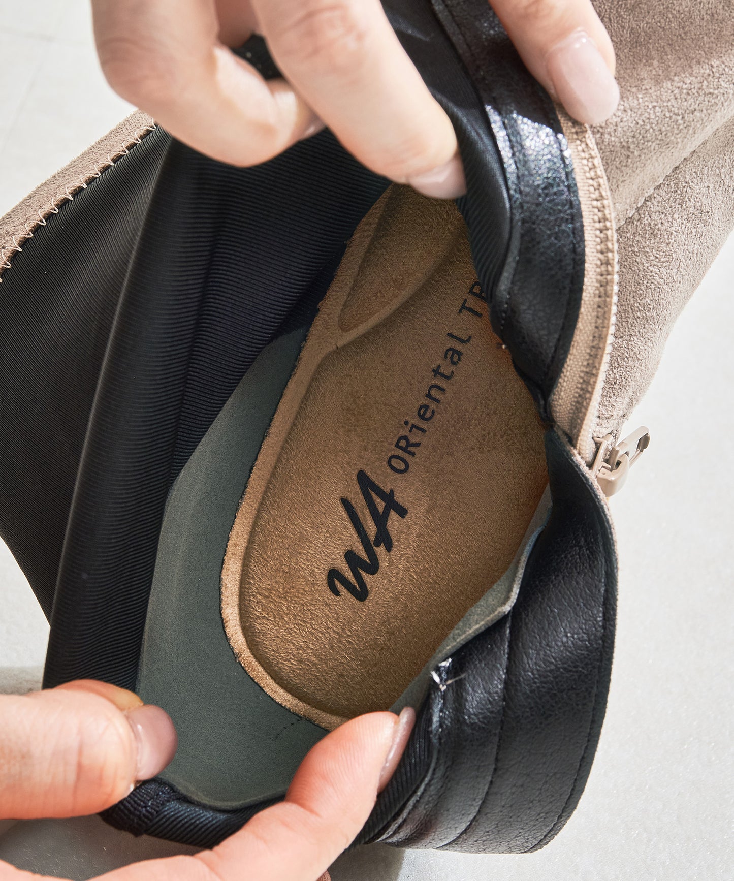 チャンキーヒールストレッチブーツ/52406