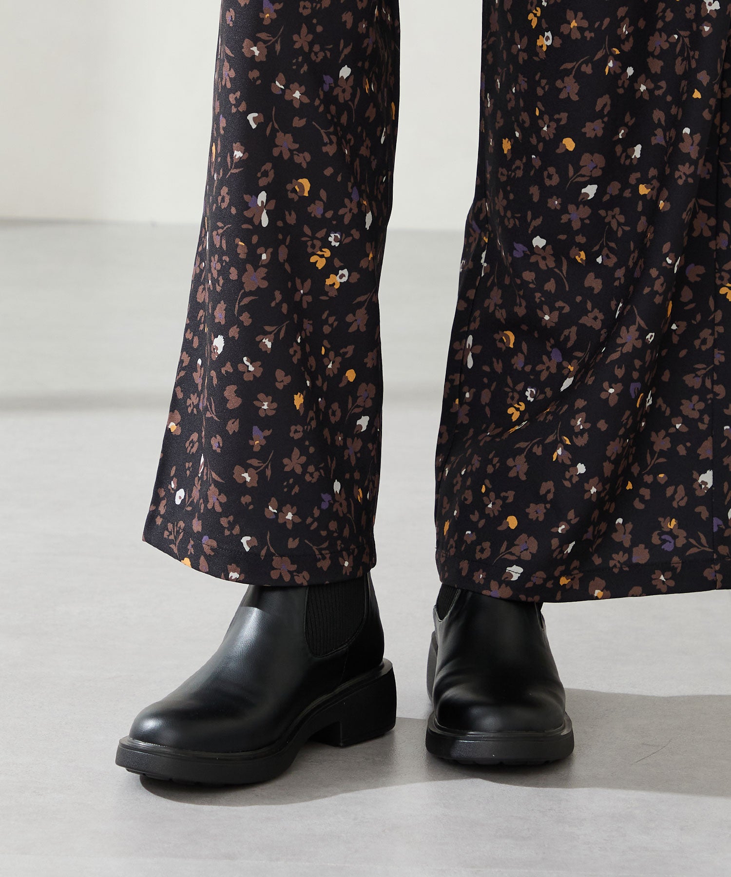 ブラウンレザーブーツ 高ヒール バックジップ HIMIKO ブーツ 「HIMIKO」「撥水」バックジップヒールストレッチブーツ