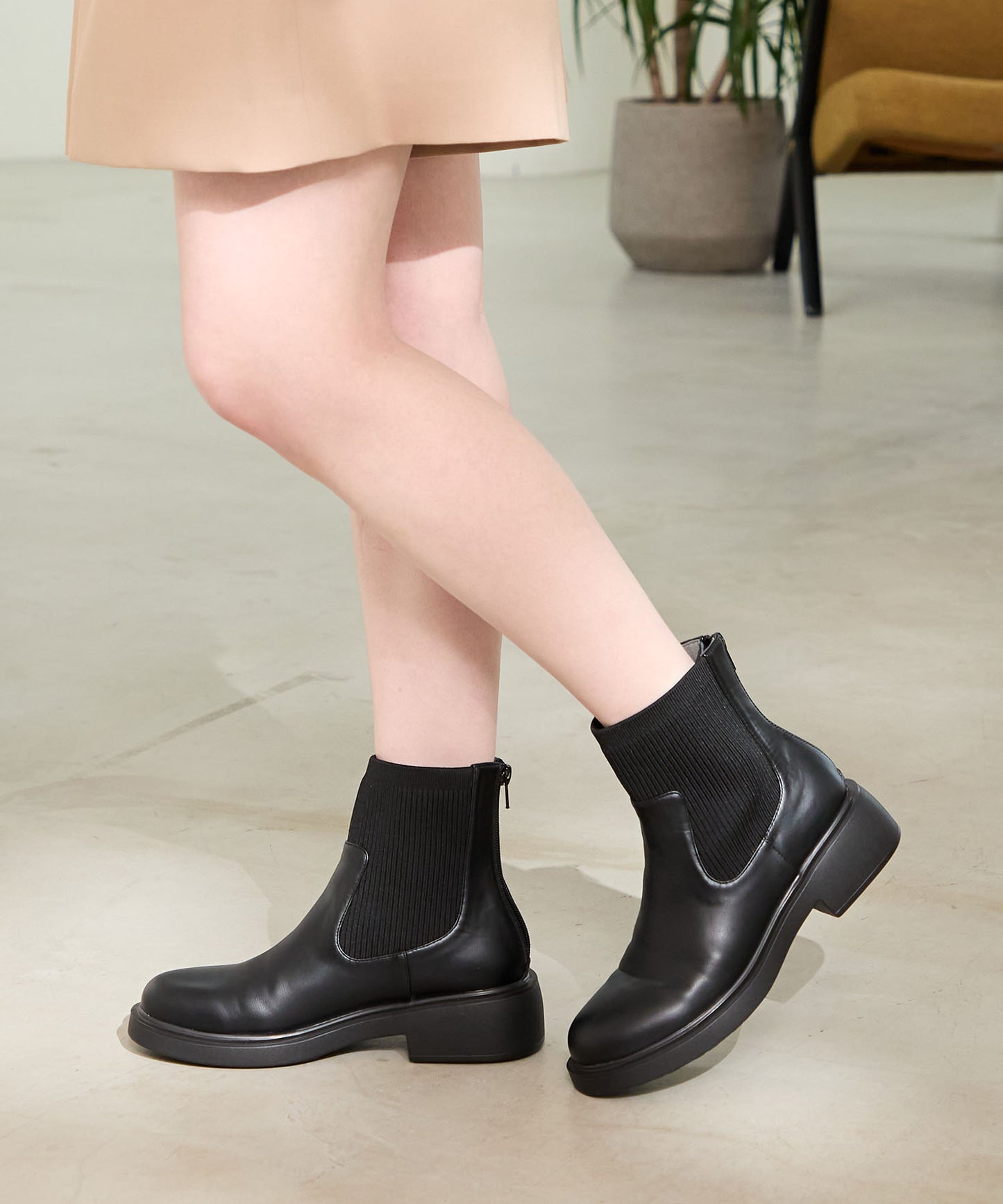 【カタログ掲載アイテム】リブニットバックジップブーツ/52407