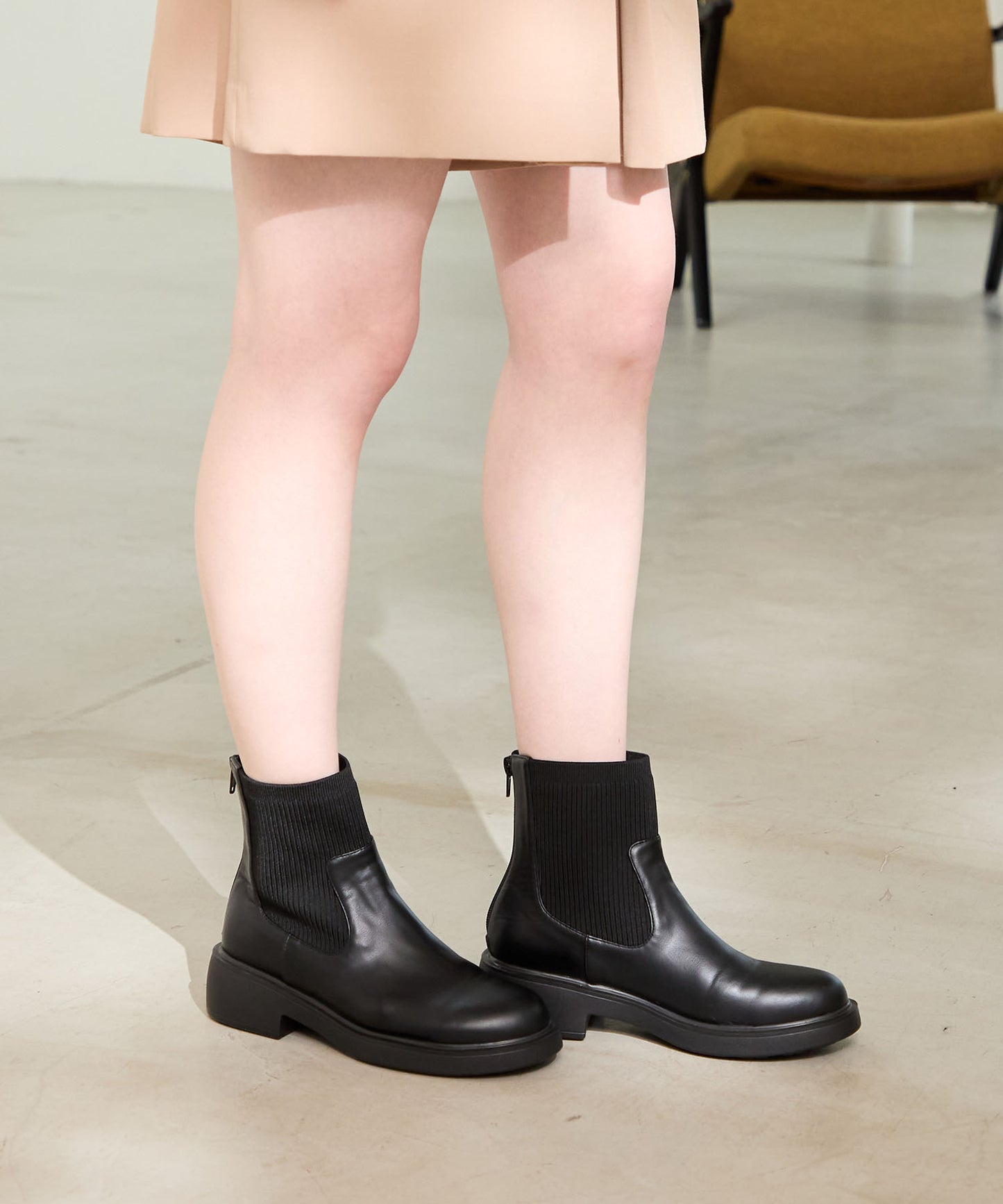 【カタログ掲載アイテム】リブニットバックジップブーツ/52407