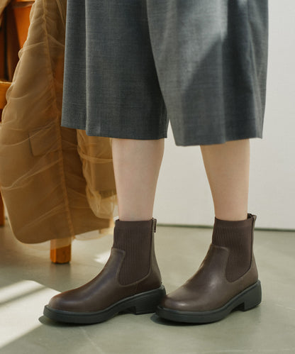 【カタログ掲載アイテム】リブニットバックジップブーツ/52407