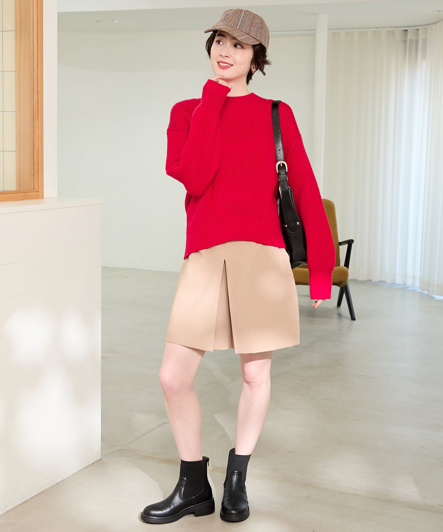 【カタログ掲載アイテム】リブニットバックジップブーツ/52407