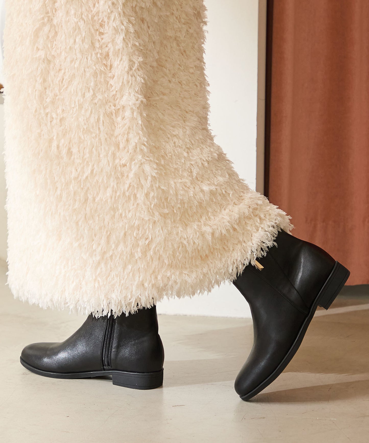 プチメタルフラットショートブーツ/52408