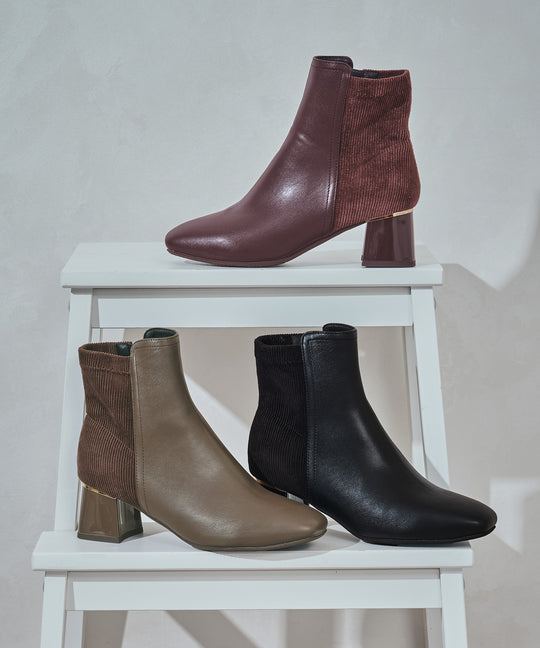 【WEB先行予約/11月下旬発売予定】コーデュロイコンビショートブーツ/52410