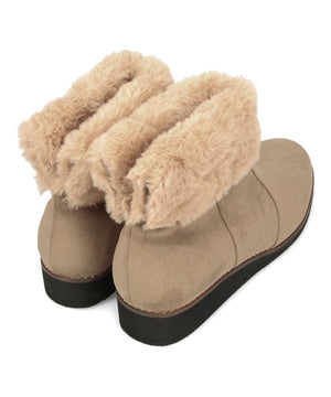 たっぷりファーウエッジソールブーツ/52411