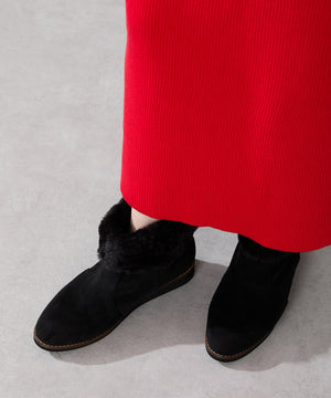 たっぷりファーウエッジソールブーツ/52411