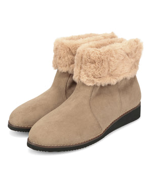 たっぷりファーウエッジソールブーツ/52411