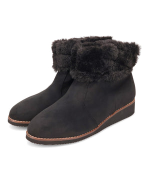 たっぷりファーウエッジソールブーツ/52411