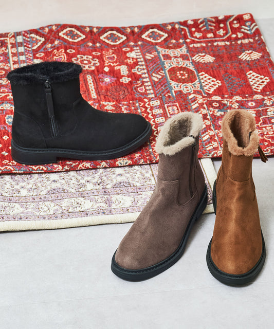 サイドジップスエードショートブーツ/52412