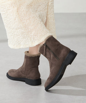 サイドジップスエードショートブーツ/52412