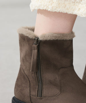 サイドジップスエードショートブーツ/52412