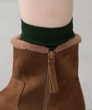 サイドジップスエードショートブーツ/52412