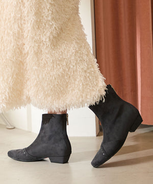 ステッチデザインスエードショートブーツ/52414