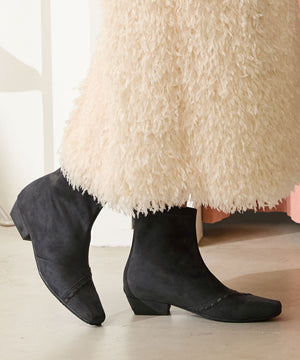 ステッチデザインスエードショートブーツ/52414