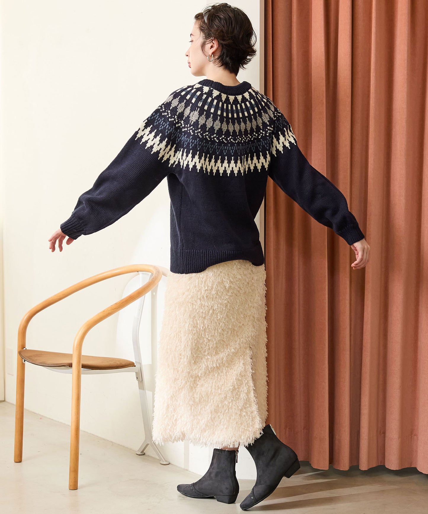 ステッチデザインスエードショートブーツ/52414