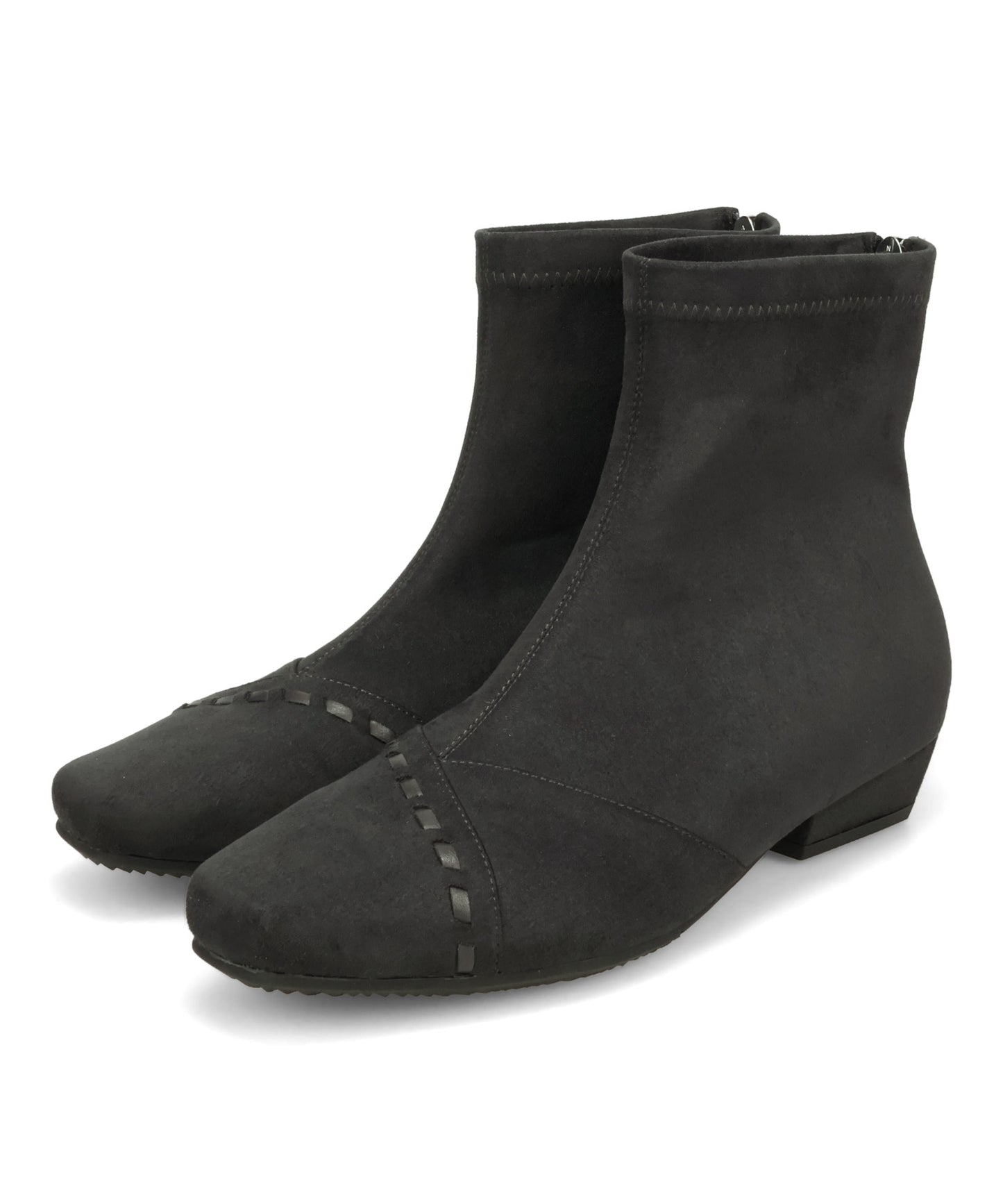 ステッチデザインスエードショートブーツ/52414