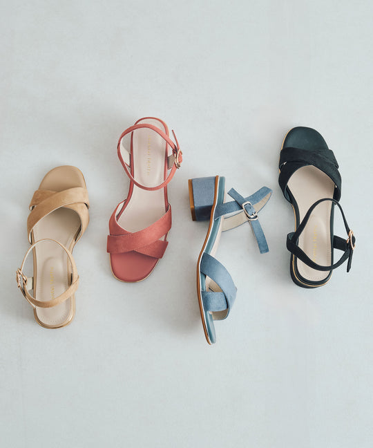 【WEB限定】クロスストラップメタリックラインサンダル/55201