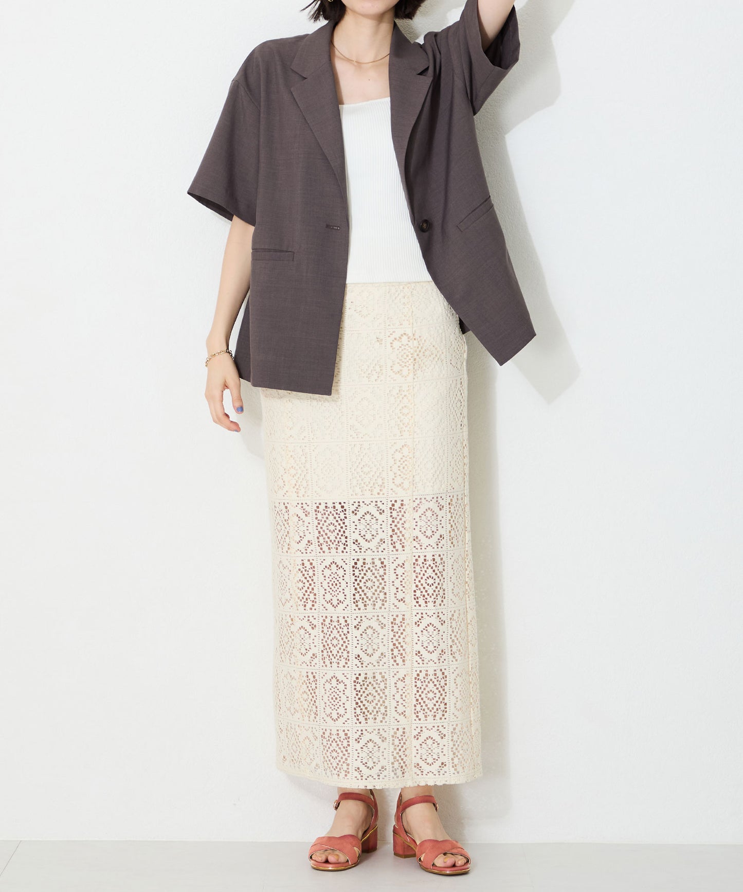 【WEB限定】クロスストラップメタリックラインサンダル/55201