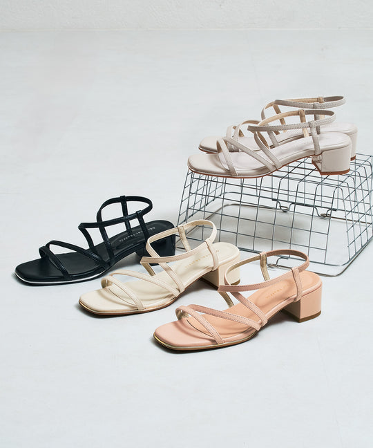 【WEB限定】ナローストラップメタリックラインサンダル/55202