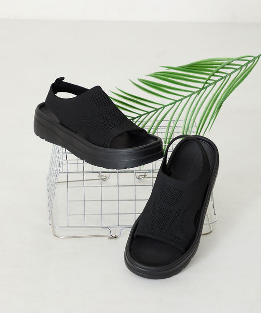 【WEB限定】【Fit meサンダル】サイドオープンニット厚底サンダル/55207