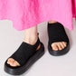 【WEB限定】【Fit meサンダル】サイドオープンニット厚底サンダル/55207