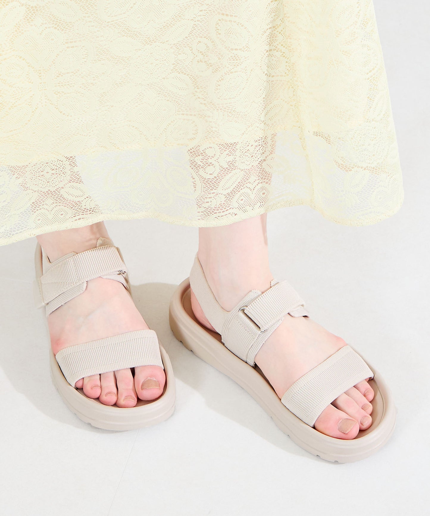 【Fit meサンダル】ニットダブルベルトサンダル/55208
