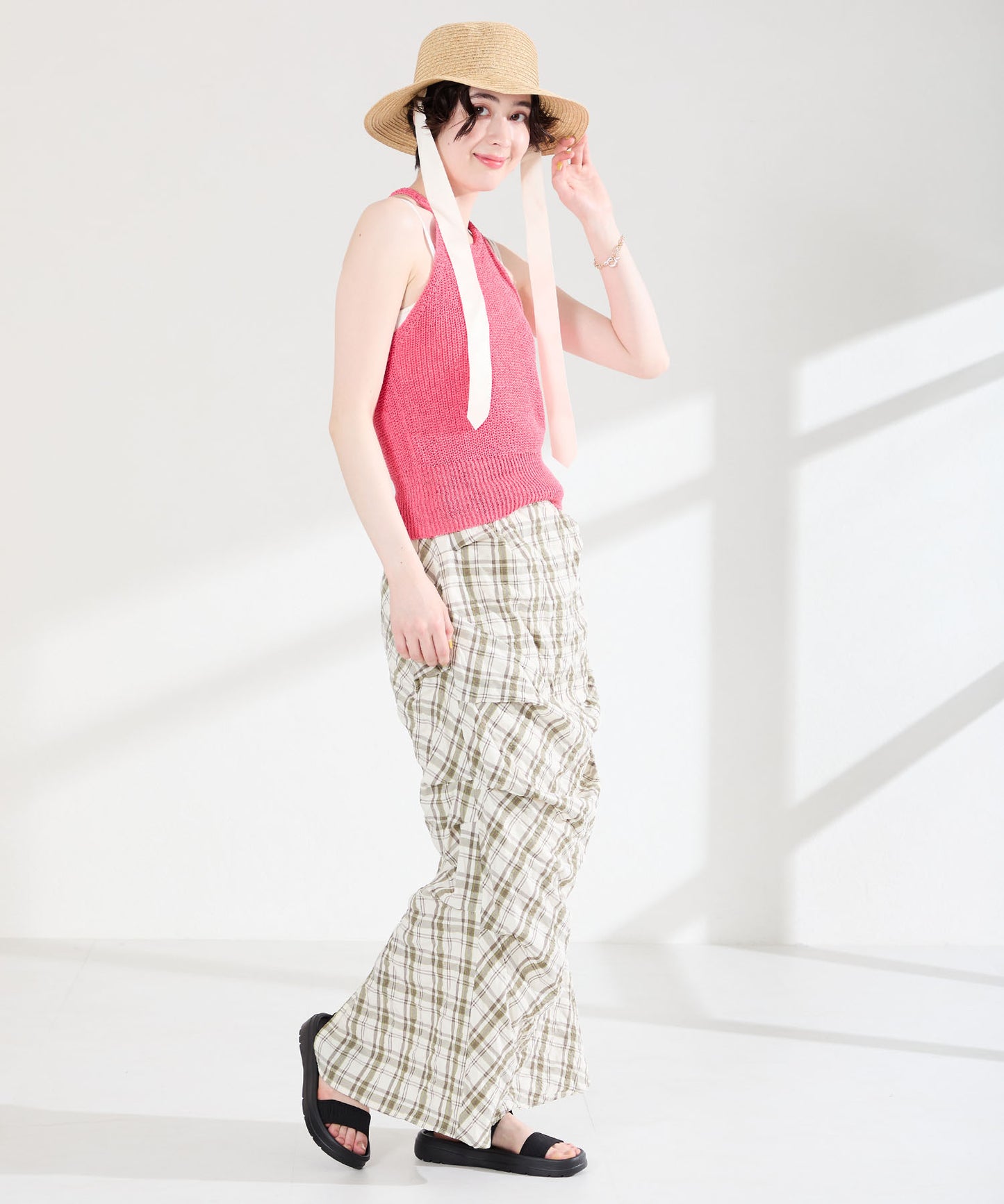 【Fit meサンダル】ニットダブルベルトサンダル/55208