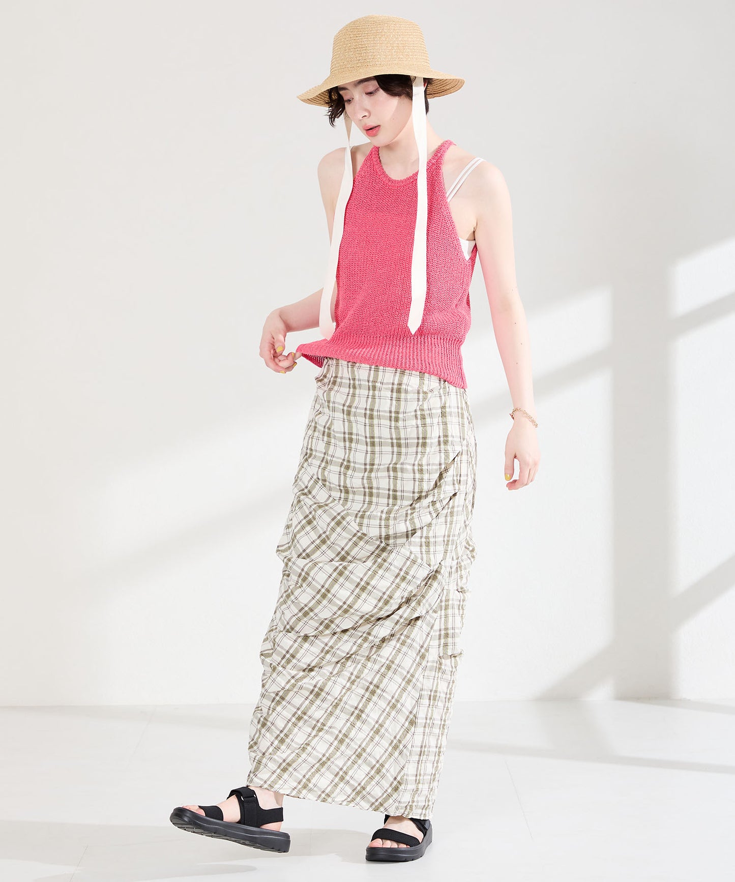 【Fit meサンダル】ニットダブルベルトサンダル/55208