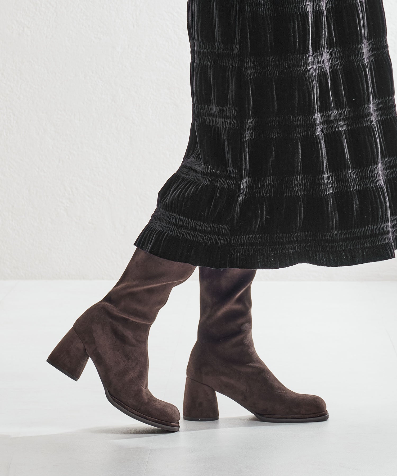 kota WEB限定】ピタッとフィットスエードヒールロングブーツ/55502
