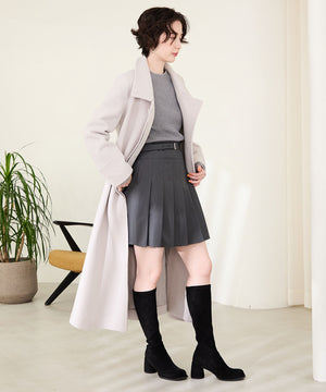 ピタッとフィットスエードヒールロングブーツ/55502