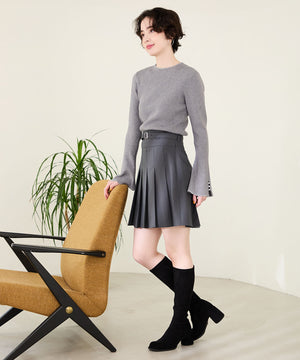 ピタッとフィットスエードヒールロングブーツ/55502