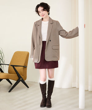 ピタッとフィットスエードヒールロングブーツ/55502