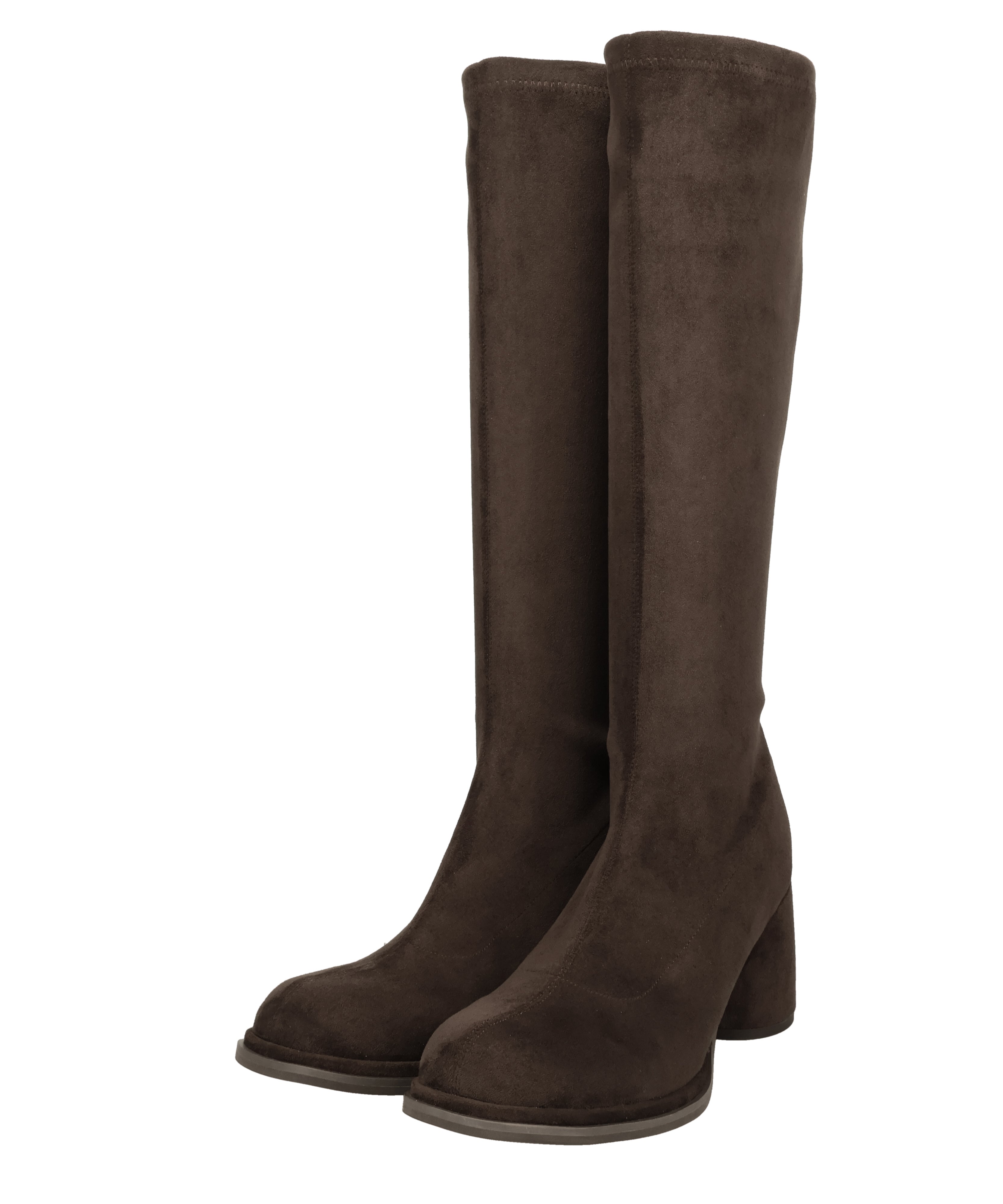 WEB限定】ピタッとフィットスエードヒールロングブーツ/55502