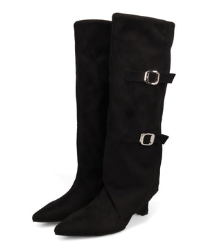 ベルトデザインスエードカバーロングブーツ/55505
