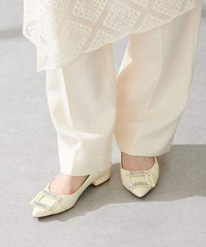 ビジューバックルフラットパンプス/56101