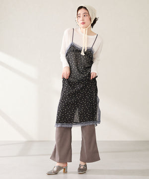 ラインストーンチュールミュールパンプス/56103