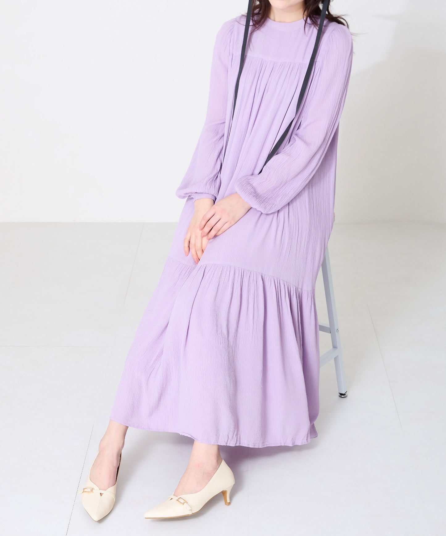 【WEB限定】ベルトデザインスリットヒールパンプス/56104