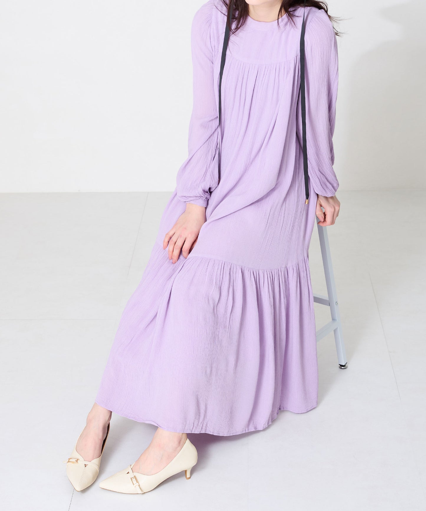 【WEB限定】ベルトデザインスリットヒールパンプス/56104