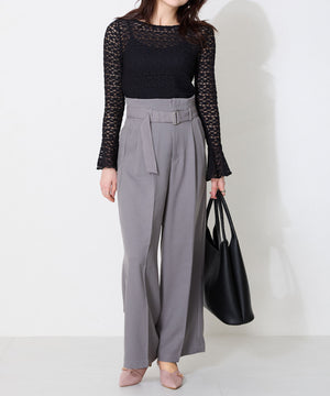 【WEB限定】ベルトデザインスリットヒールパンプス/56104