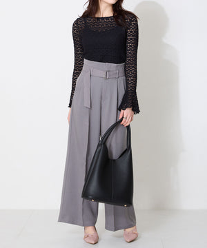 【WEB限定】ベルトデザインスリットヒールパンプス/56104