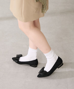 チュールリボンツイードパンプス/56106