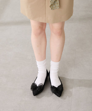 チュールリボンツイードパンプス/56106