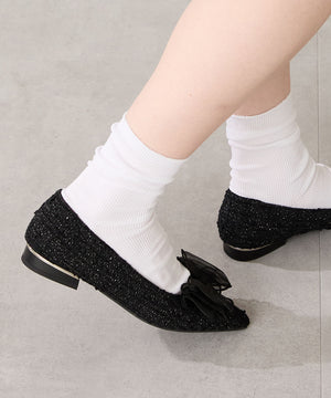 チュールリボンツイードパンプス/56106